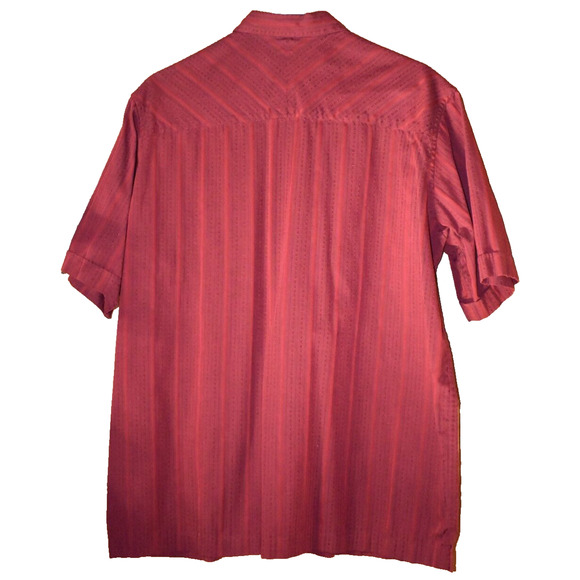 CRAZY HORSE Button up Shirt Men's Large Red with Vertical Thread Details Cowboy - Picture 3 of 6